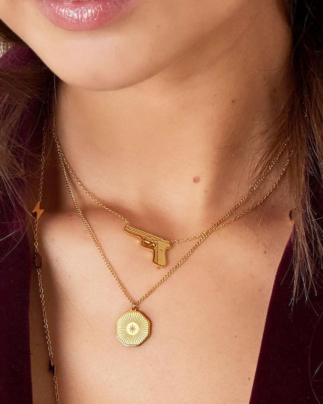 roestvrij stalen pistoolvormige hanger ketting