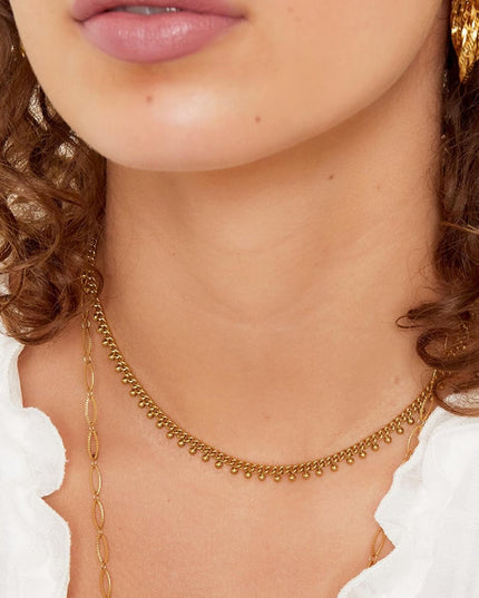 Roestvrijstalen ketting stippen Zilver Stainless Steel