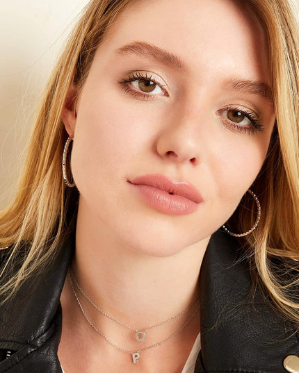 Edelstalen collier initiaal A Zilver Stainless Steel