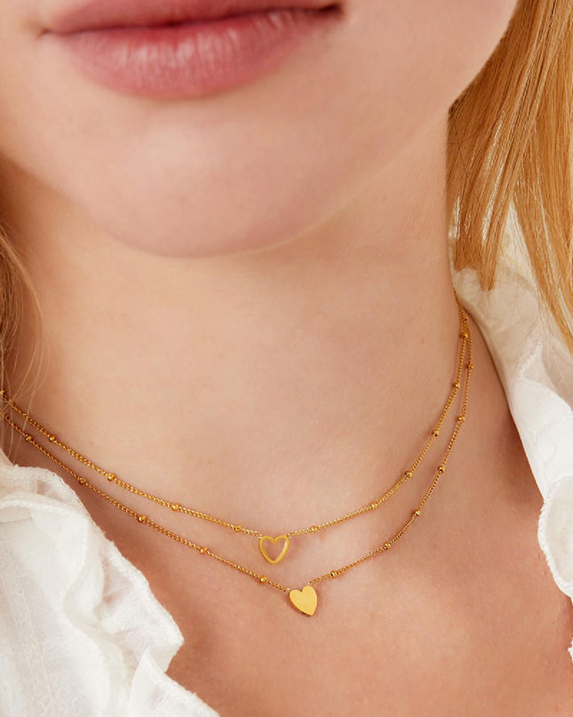 Minimalistische ketting hart Goud kleur Stainless Steel