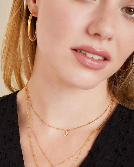 Edelstalen ketting Halve Maan Goud kleur Stainless Steel