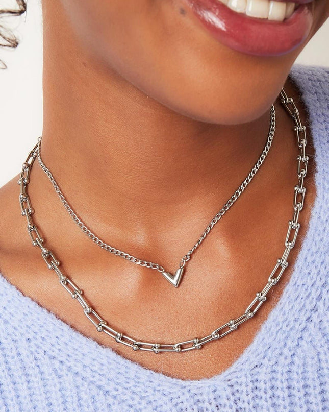 Edelstalen Ketting Letter V Goud kleur Stainless Steel