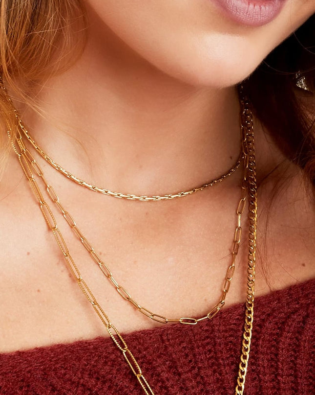 Dubbele roestvrijstalen ketting Goud kleur Stainless Steel