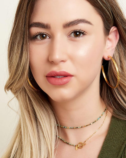 Kleurrijke kralenketting Grijs & Goud kleur Stainless Steel