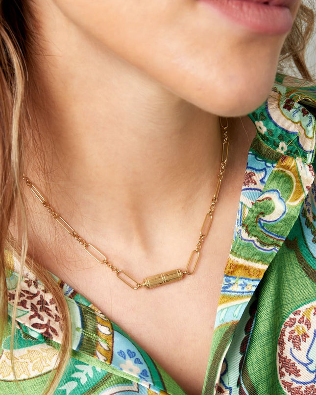 Schakelketting met bedel - zilver Stainless Steel