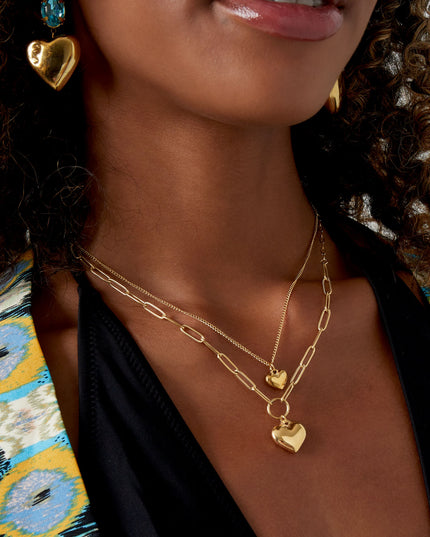 dubbele schakelketting met hartjes