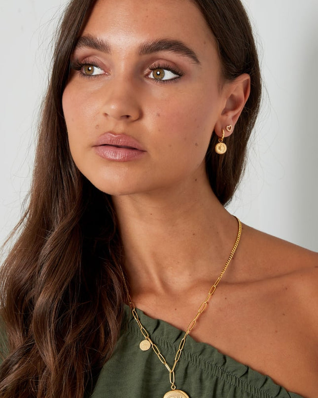 schakelketting ronde coin & good luck