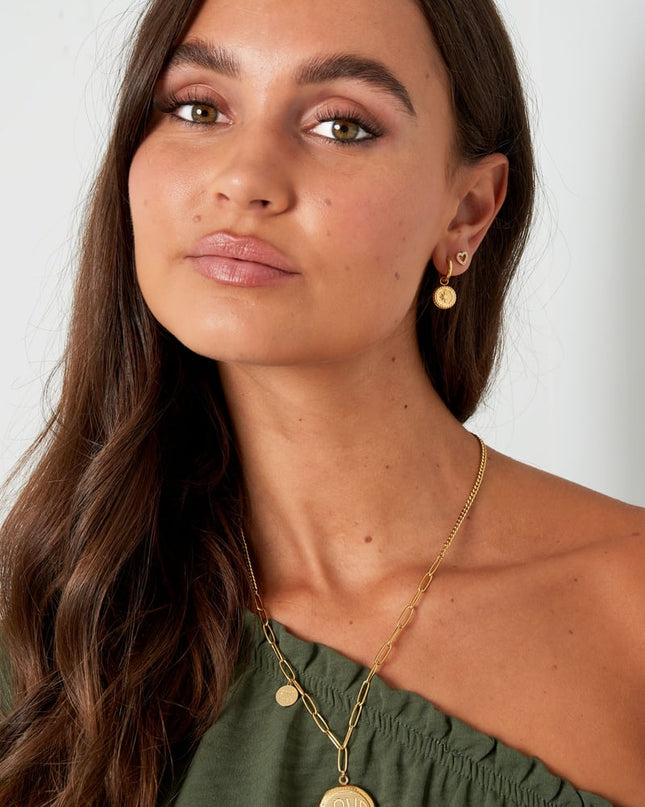 schakelketting ronde coin & good luck