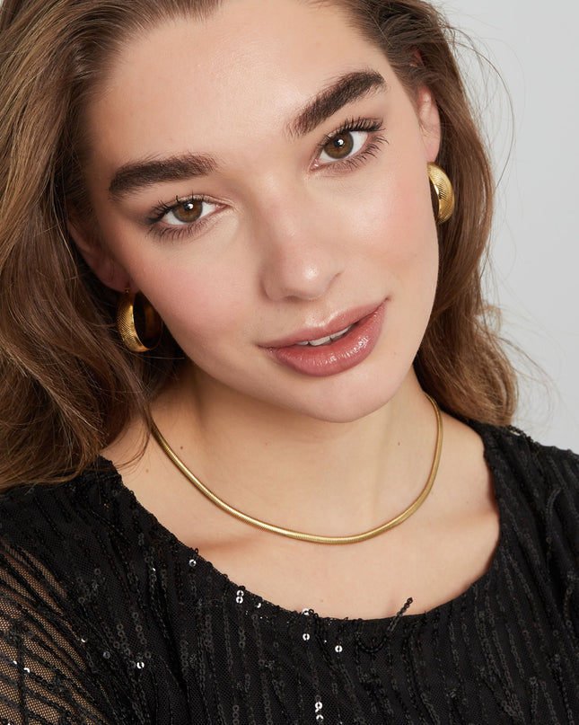 Ketting plat met print - Goud kleur-4.0MM