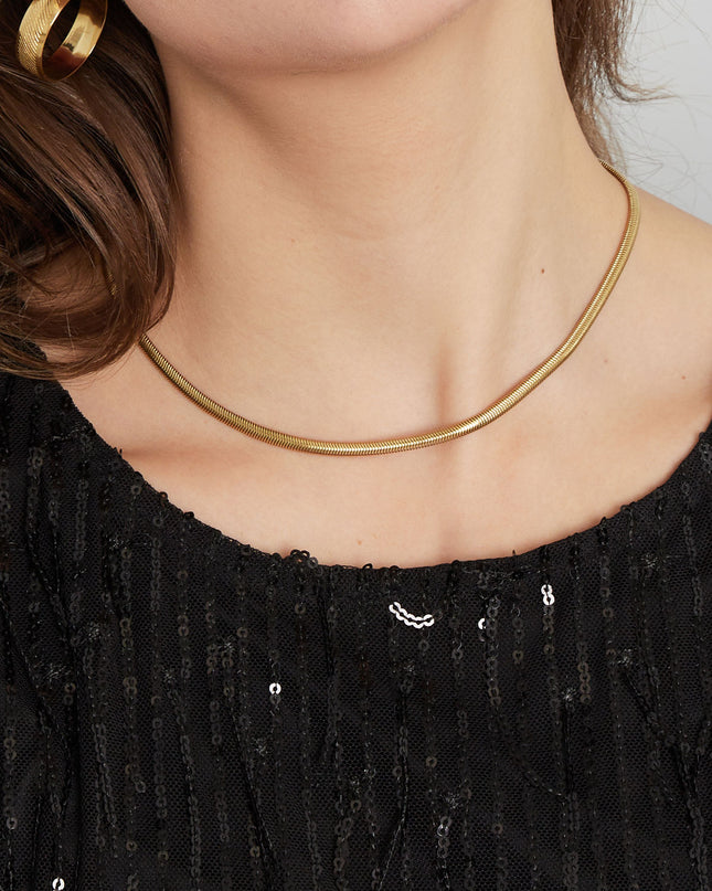 Ketting plat met print - Goud kleur-4.0MM