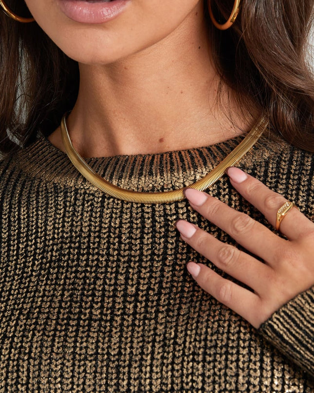 Unisex ketting plat gevlochten - zilver-8.0MM