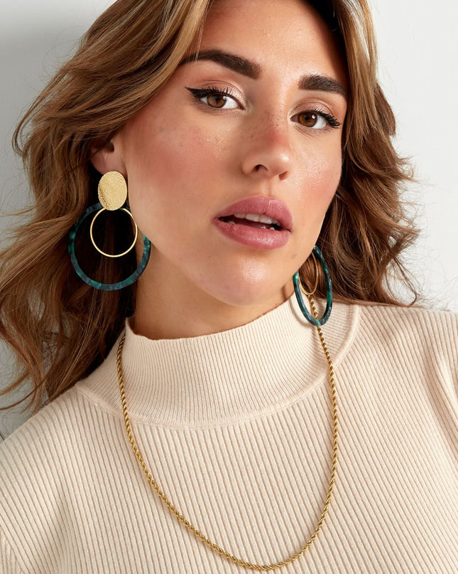 Unisex Roestvrijstalen Gedraaide Ketting 60CM - Goud kleur-3.0MM