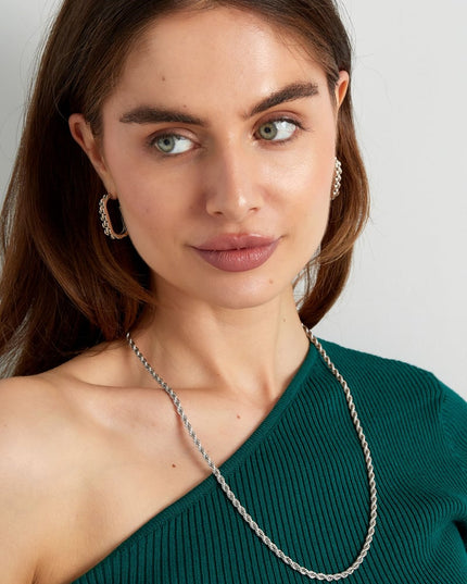 Unisex gedraaide ketting lang 60cm - Goud kleur-4.0MM