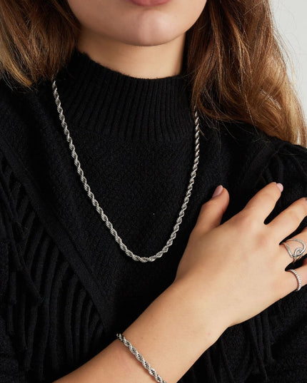 Unisex ketting dik gedraaid 60cm - Goud kleur-4.5MM