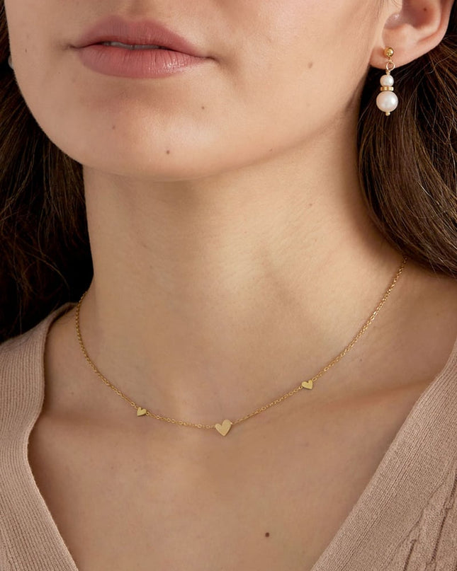 klasssieke ketting met hartjes