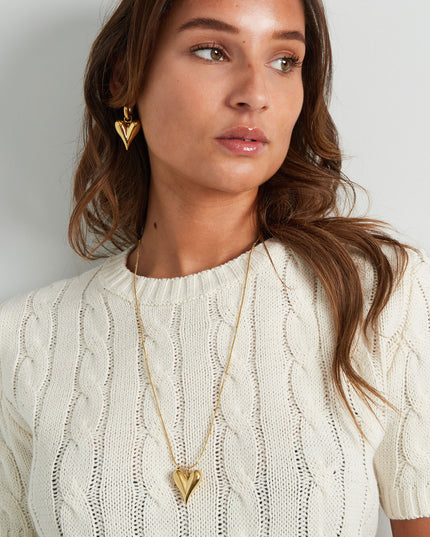 bolletjes ketting met iconische hart groot