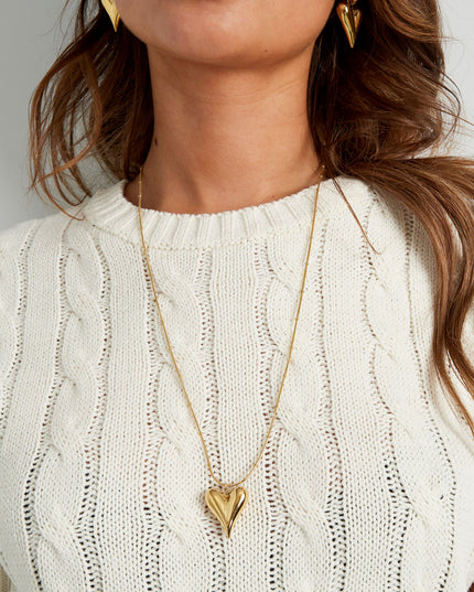 bolletjes ketting met iconische hart groot