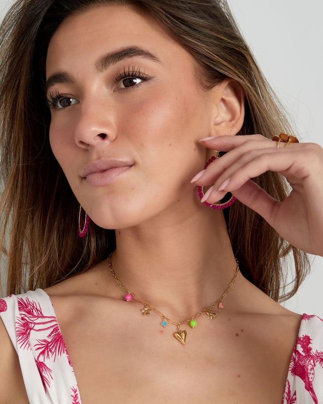 bedel ketting met kleurrijke bedels