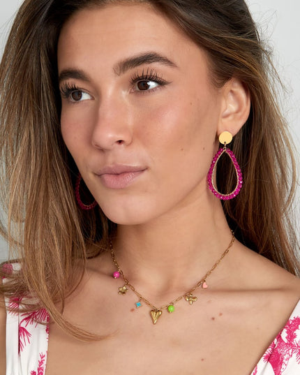 bedel ketting met kleurrijke bedels