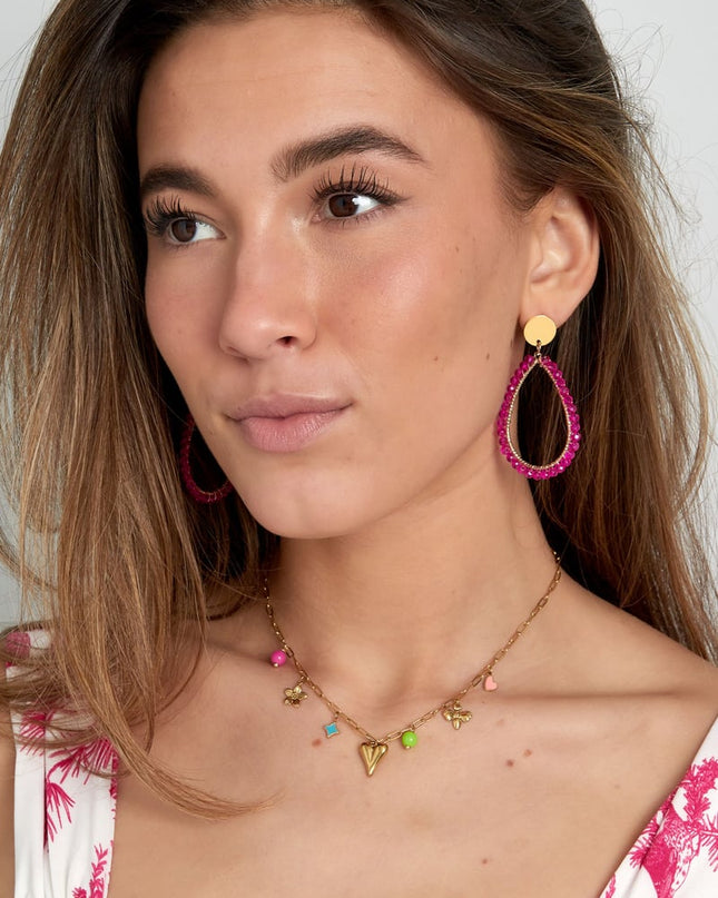 bedel ketting met kleurrijke bedels