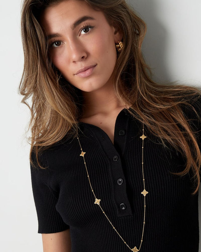 lange ketting met klaver bedels