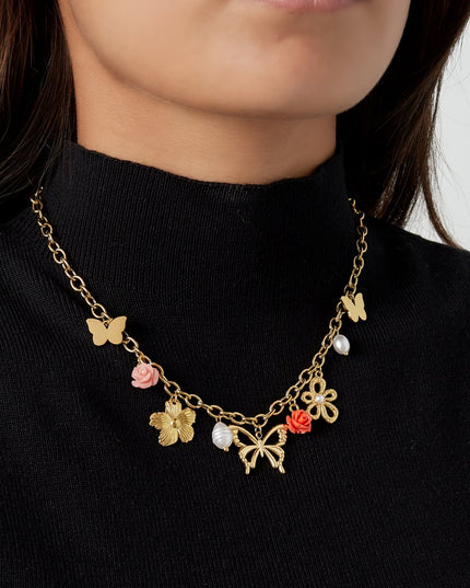 Cheerful charms ketting  -Goud kleur