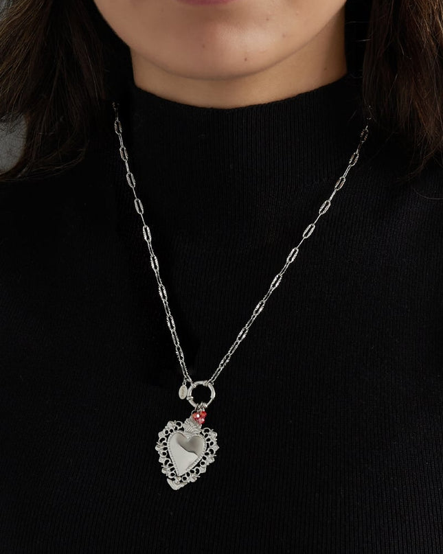 tropical heart charm necklace