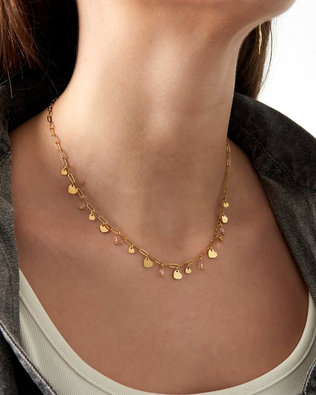 Full of love Necklace - Pink Gold