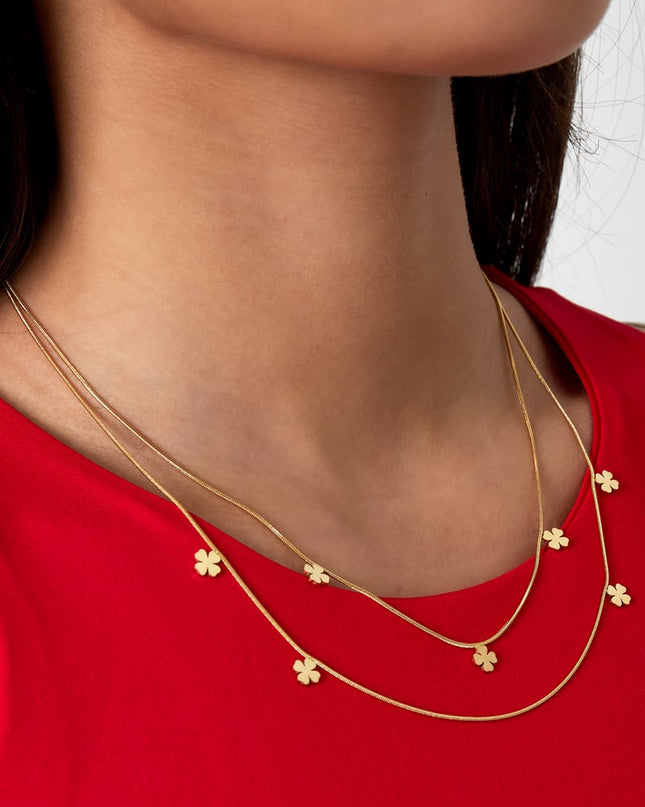 dubbele klaver ketting