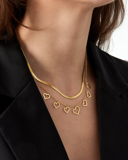 chunky heart ketting