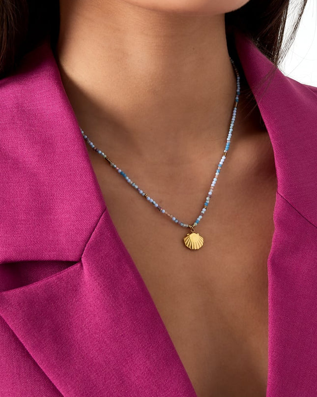 Kleurvolle schelp Ketting - Blue Gold