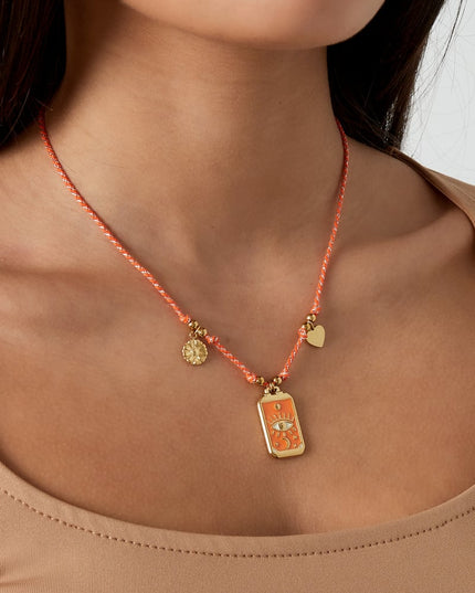 Eclipse Charm Necklace - Orange Gold