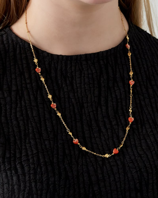 Omarm de liefde ketting - Groen en goudkleurig