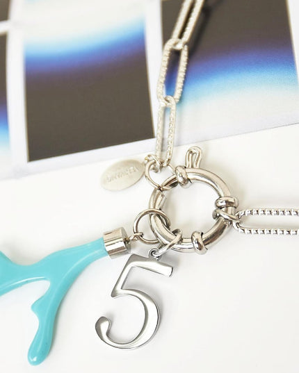 DIY Charm Digits Gold - 5 Goud kleur Stainless Steel