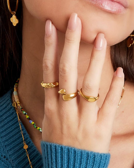 Roestvrij stalen zegelring Goud kleur Stainless Steel 15