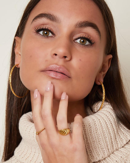 Baquette ring Goud kleur Stainless Steel 16