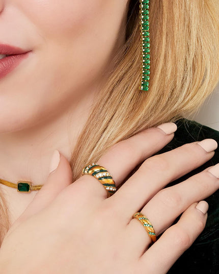 Ring zirkoon swirl Zilver Stainless Steel 16