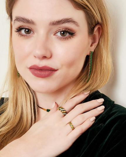 Ring zirkoon swirl Zilver Stainless Steel 16