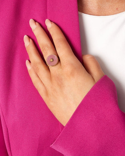 Ronde natuursteen ring met zon