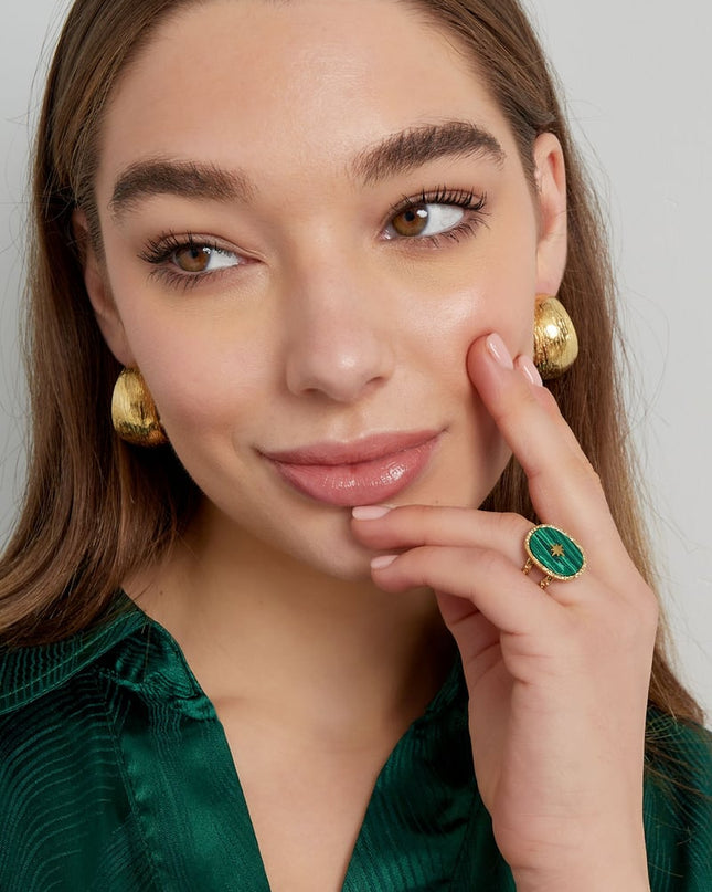 Ring steen met ster - Goud kleur/blauw