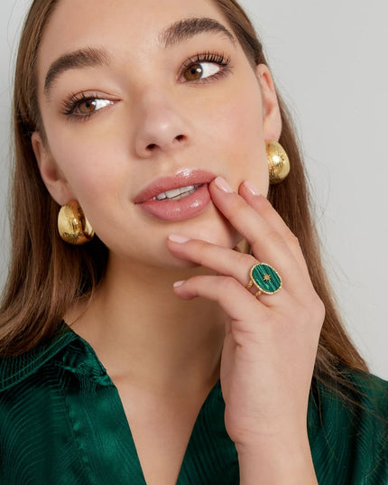 Ring steen met ster - Goud kleur/blauw