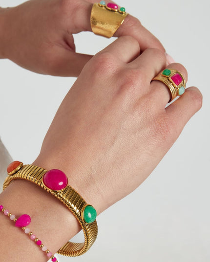 statement ring met gekleurde stenen