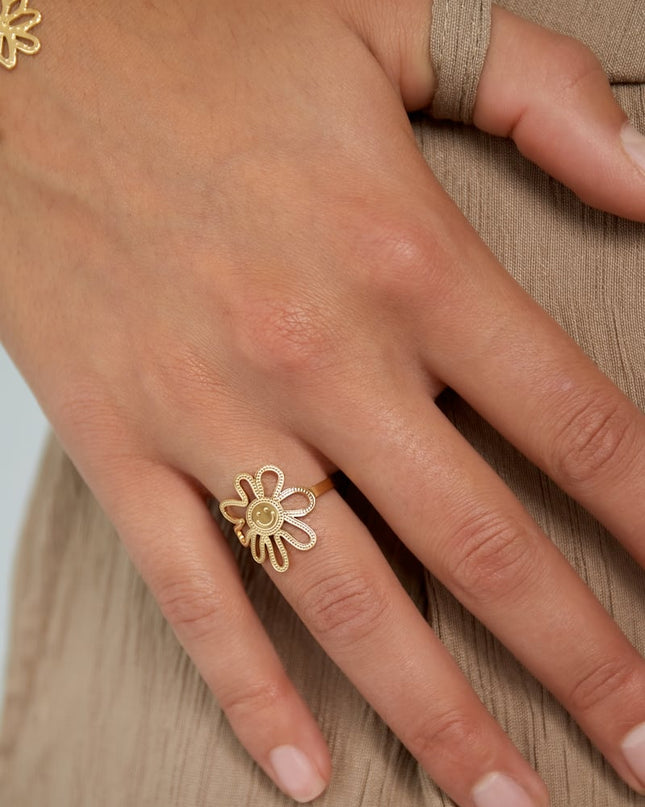 happy flower girl ring