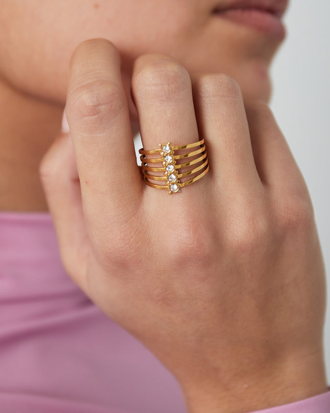 stacked sparkle ring