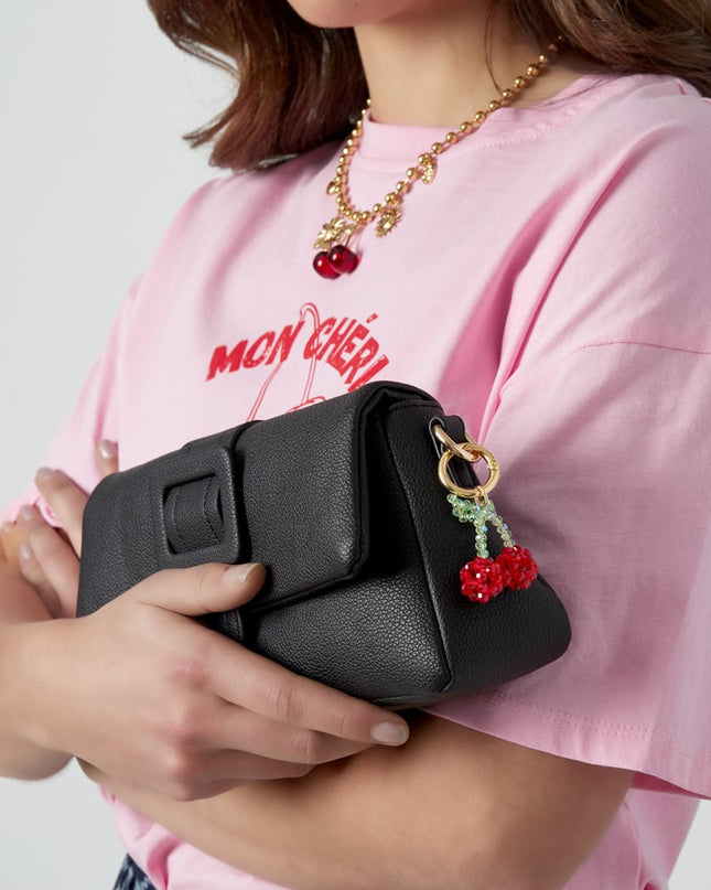 Cherry charm pendant - Red & green