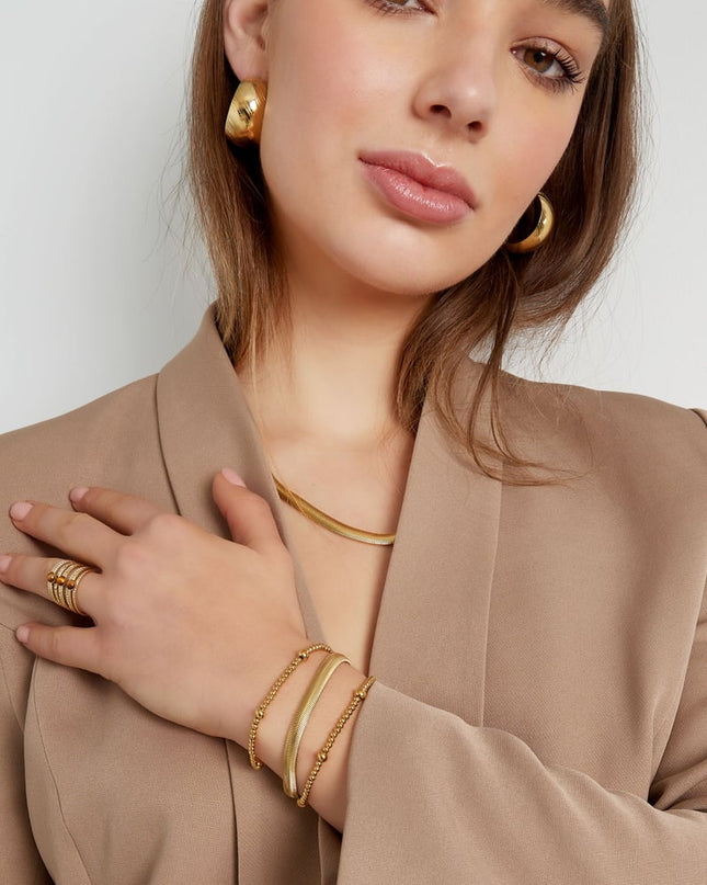 Armband Beady Goud kleur Stainless Steel