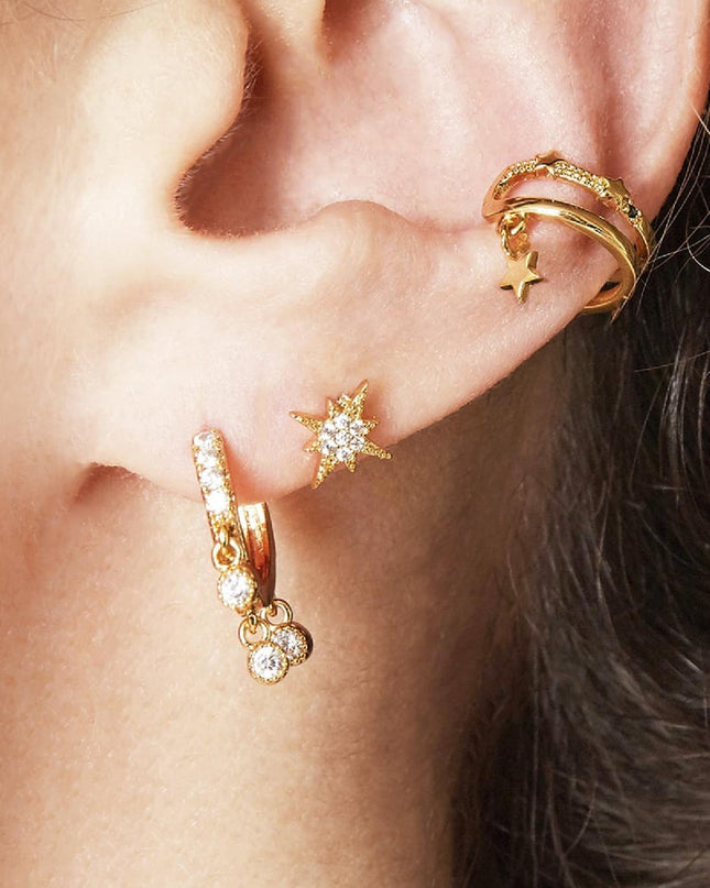 Earcuff Star Goud kleur Koper