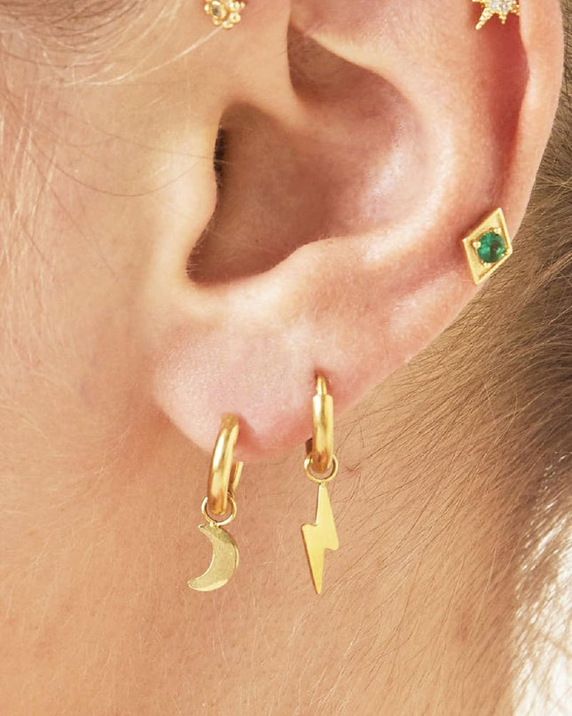 Oorbellen Bolt Goud kleur Stainless Steel