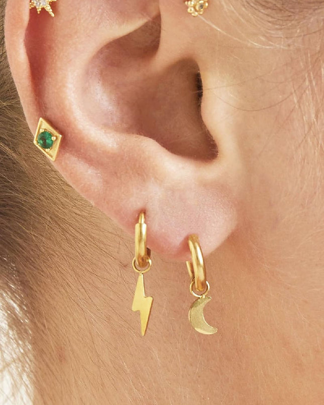 Oorbellen Moon Zilver Stainless Steel