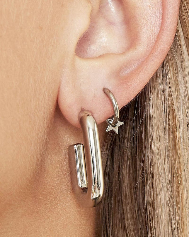 Oorbellen Shimmer Large Zilver Stainless Steel